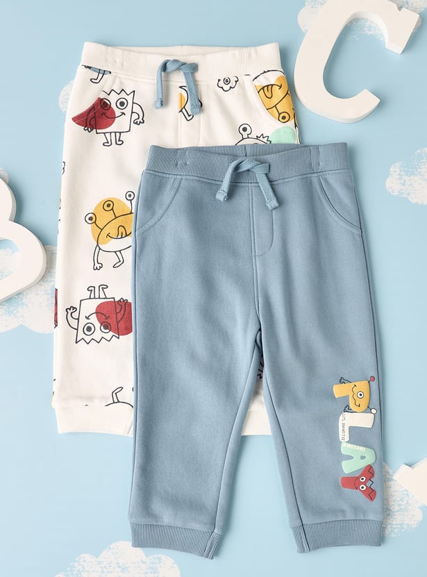 Boys Printed Joggers - Pack of 2