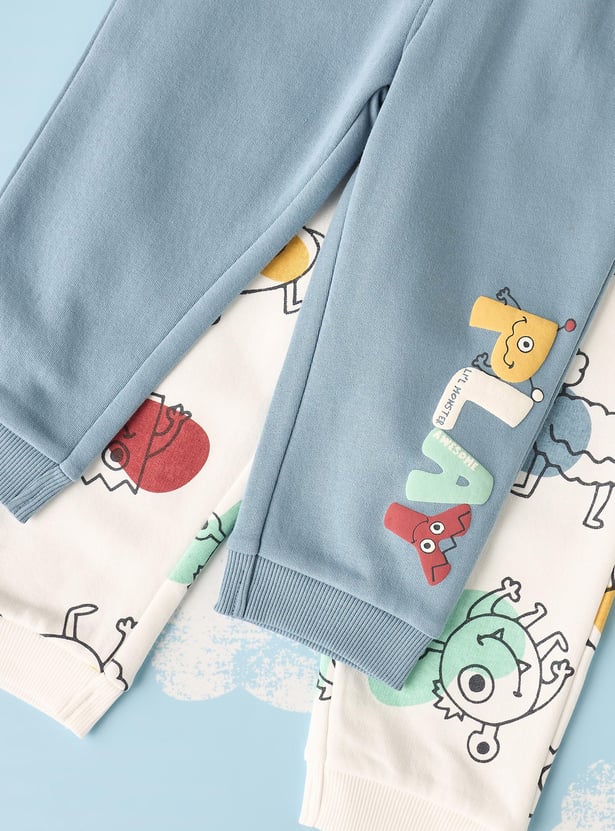Boys Printed Joggers - Pack of 2