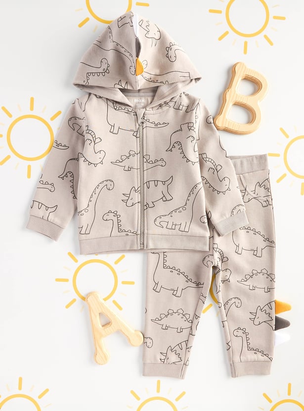 Boys Printed Hooded Sleepwear Set