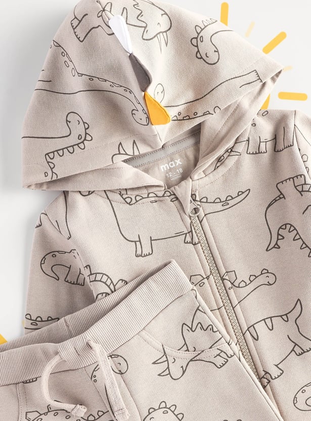 Boys Printed Hooded Sleepwear Set