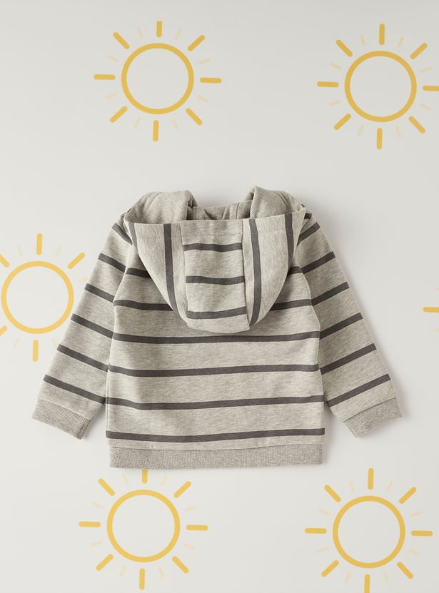 Boys Striped Hooded Sweatshirt