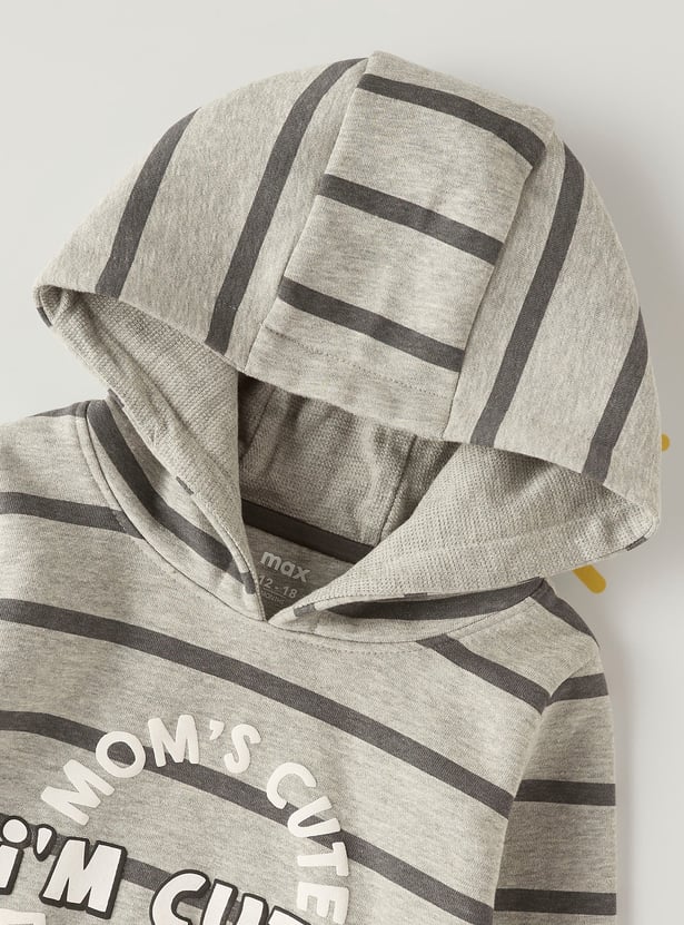 Boys Striped Hooded Sweatshirt