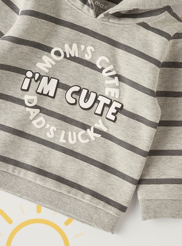 Boys Striped Hooded Sweatshirt