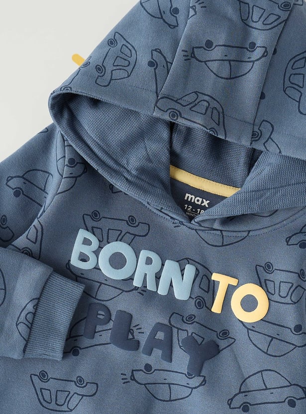 Boys Printed Hooded Sweatshirt