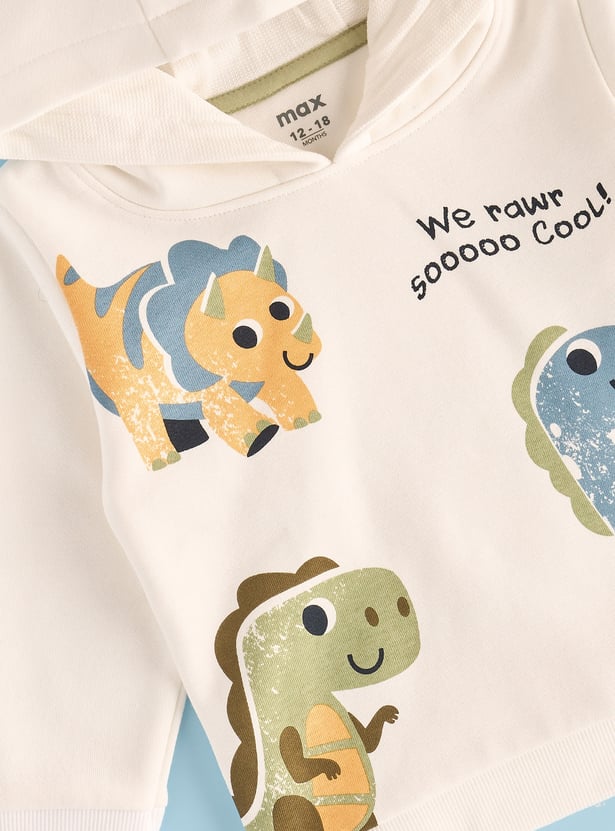 Buy Boys Dinosaur Print Hooded Sweatshirt Online at just