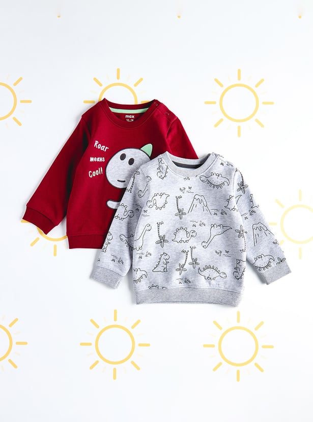 Boys Dinosaur Printed Sweatshirt - Pack of 2