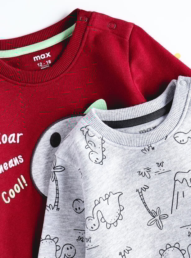Boys Dinosaur Printed Sweatshirt - Pack of 2