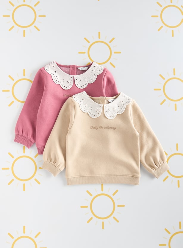 Girls Solid Sweatshirt - Pack of 2