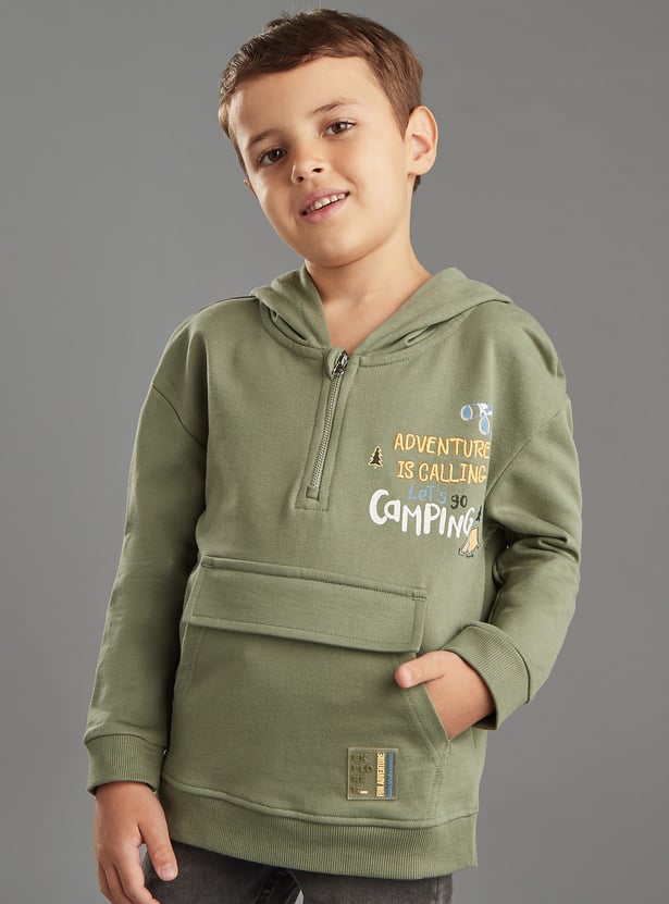 Boys Printed Hooded Sweatshirt