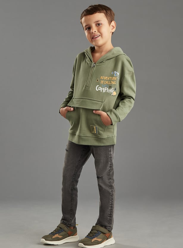 Boys Printed Hooded Sweatshirt