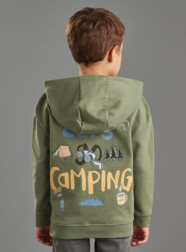 Boys Printed Hooded Sweatshirt