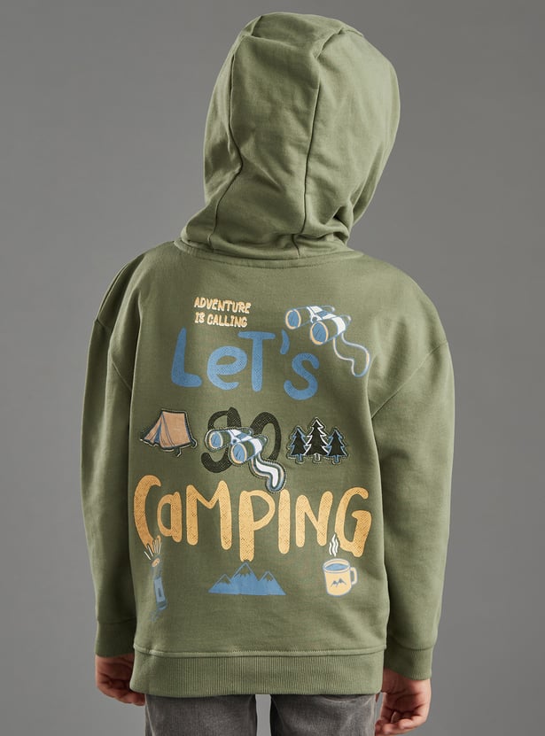 Boys Printed Hooded Sweatshirt