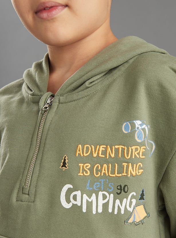 Boys Printed Hooded Sweatshirt