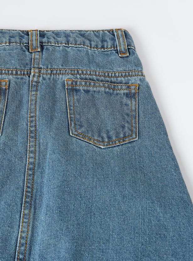 Girls Washed Denim Skirt