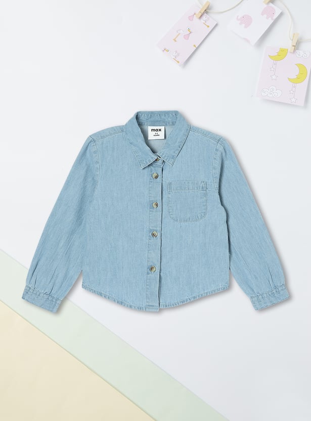 Girls Washed Denim Shirt