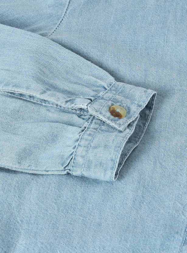 Girls Washed Denim Shirt