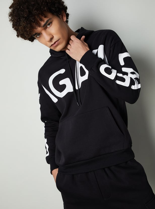 Men Printed Hooded Sweatshirt