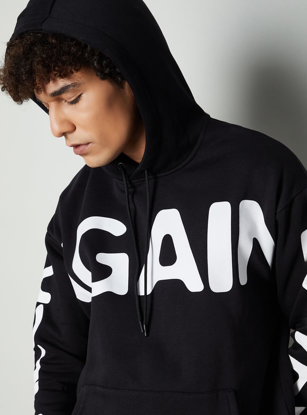 Men Printed Hooded Sweatshirt