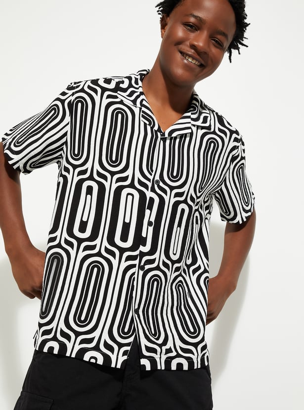 URB_N Men Printed Slim Fit Shirt
