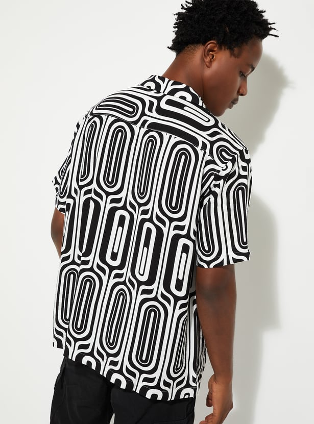 URB_N Men Printed Slim Fit Shirt