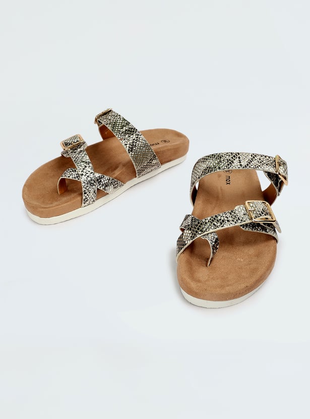 Women Printed Double Strap Sandals