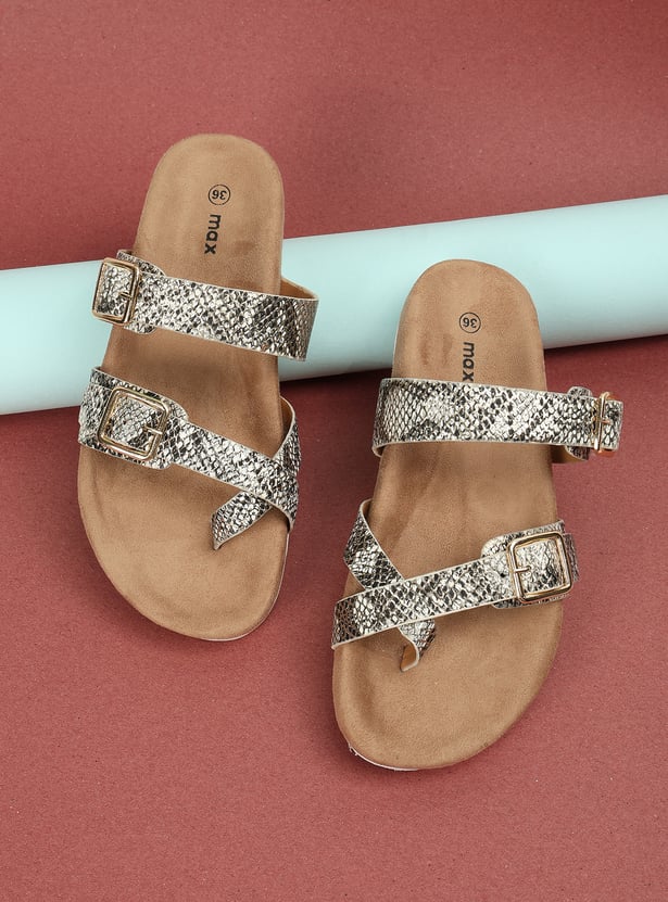 Women Printed Double Strap Sandals