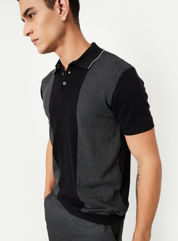 Men Colourblock Polo T-shirt
