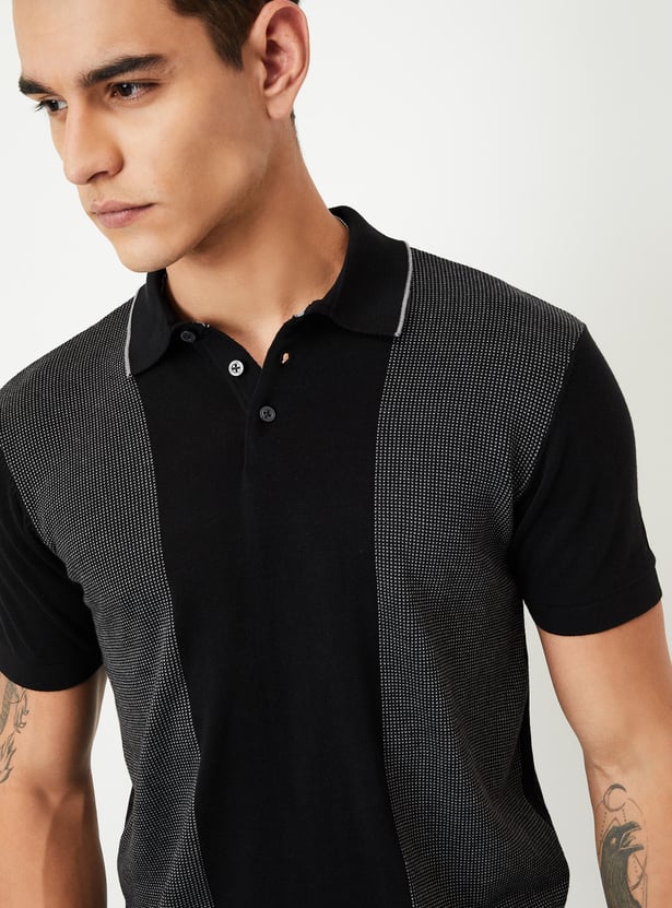 Men Colourblock Polo T-shirt