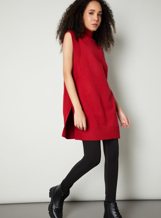 Women Knit Longline Sweater