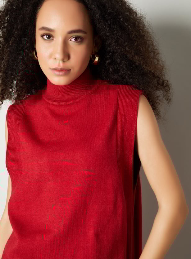 Women Knit Longline Sweater