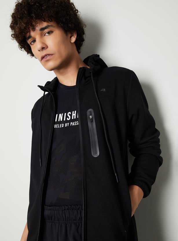 Men Panelled Sweatshirt with Hood