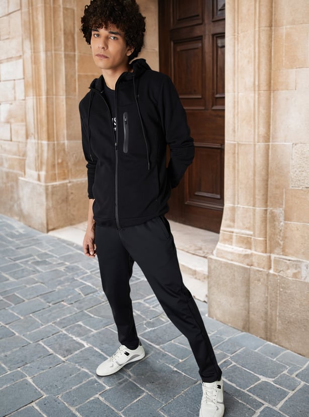 Men Panelled Sweatshirt with Hood