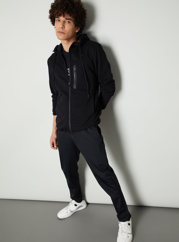 Men Panelled Sweatshirt with Hood