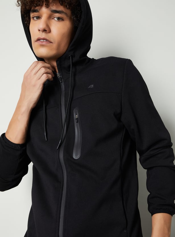 Men Panelled Sweatshirt with Hood