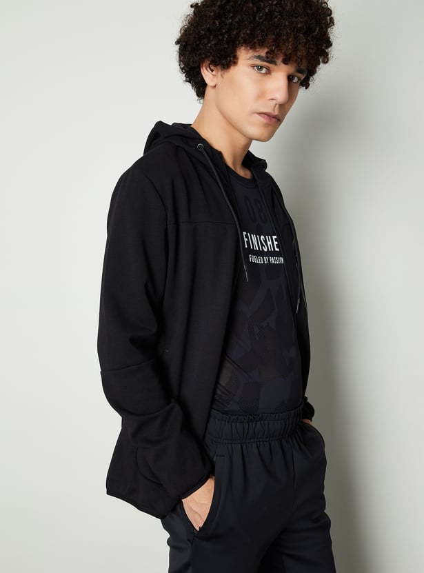 Men Panelled Sweatshirt with Hood