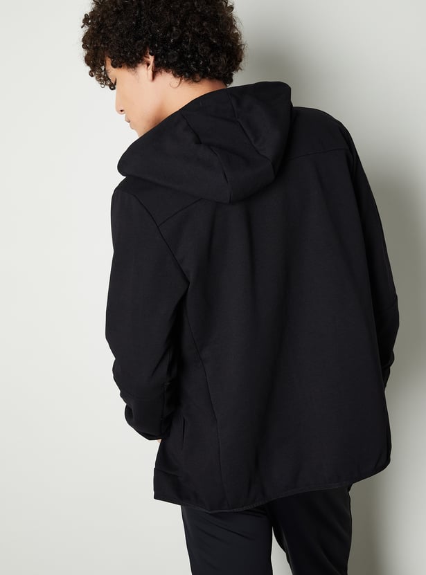 Men Panelled Sweatshirt with Hood