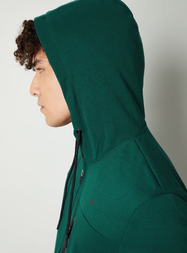 Men Panelled Sweatshirt with Hood