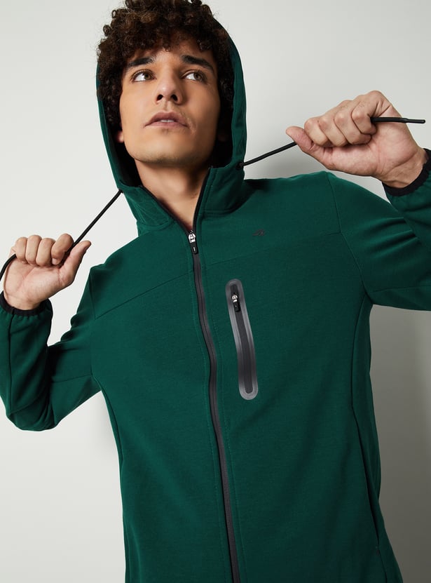 Men Panelled Sweatshirt with Hood