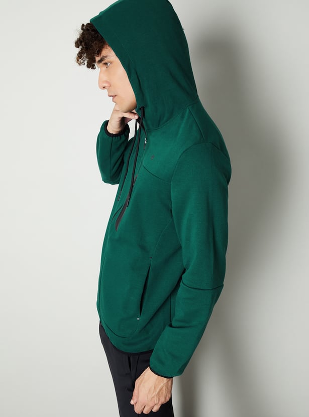 Men Panelled Sweatshirt with Hood