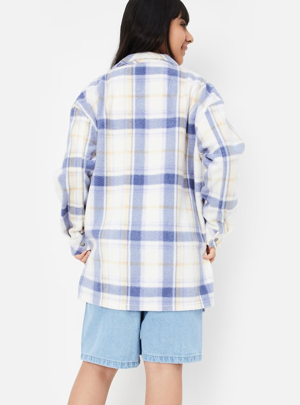 Girls Tartan Checked Shacket