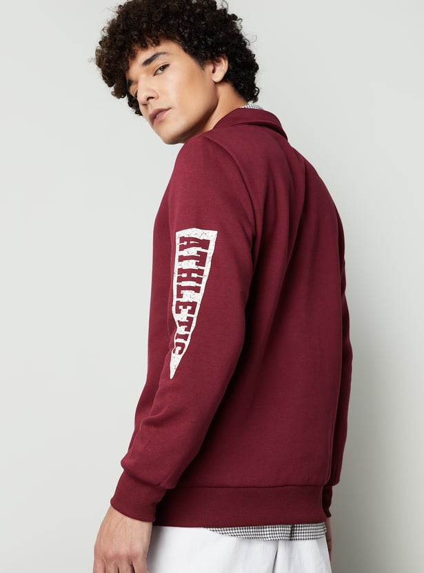 Men Printed Polo Sweatshirt