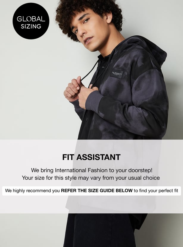 Men Printed Oversized Sweatshirt with Hood