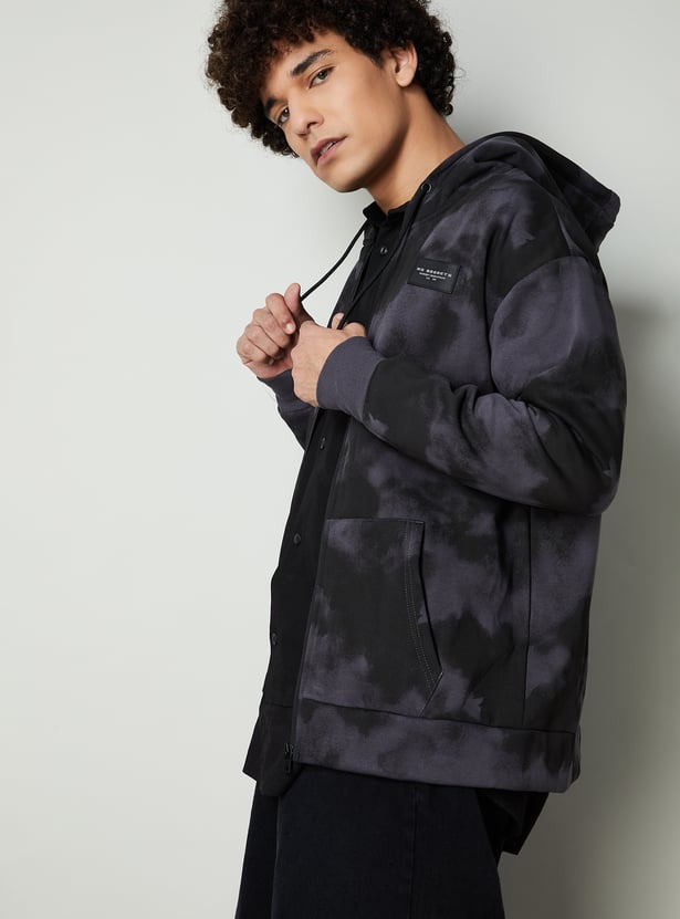 Men Printed Oversized Sweatshirt with Hood