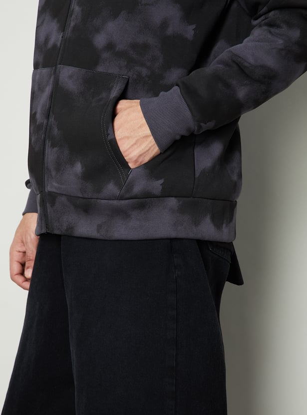 Men Printed Oversized Sweatshirt with Hood