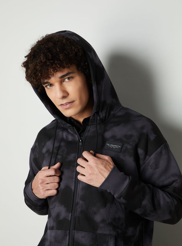 Men Printed Oversized Sweatshirt with Hood