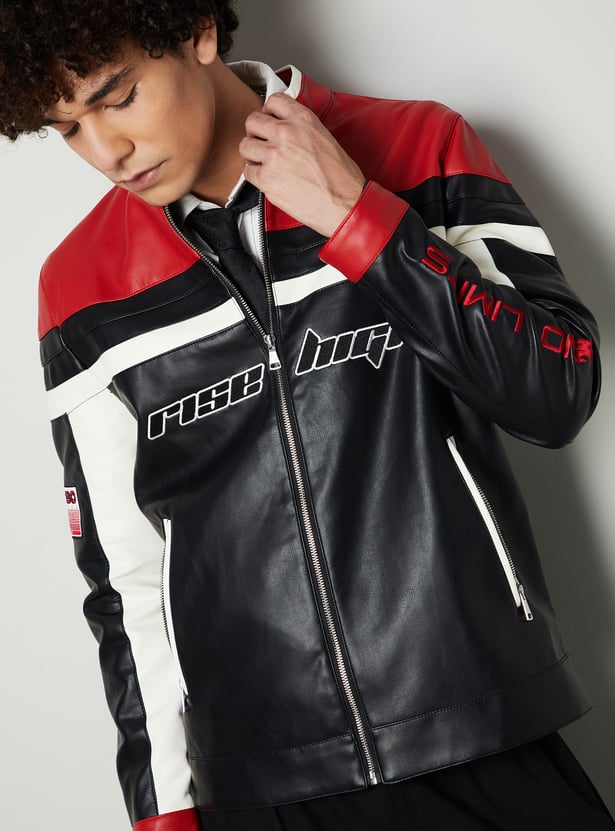 Men Colourblock Racing Jacket