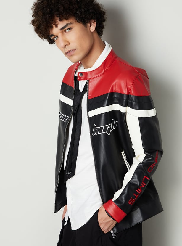 Men Colourblock Racing Jacket