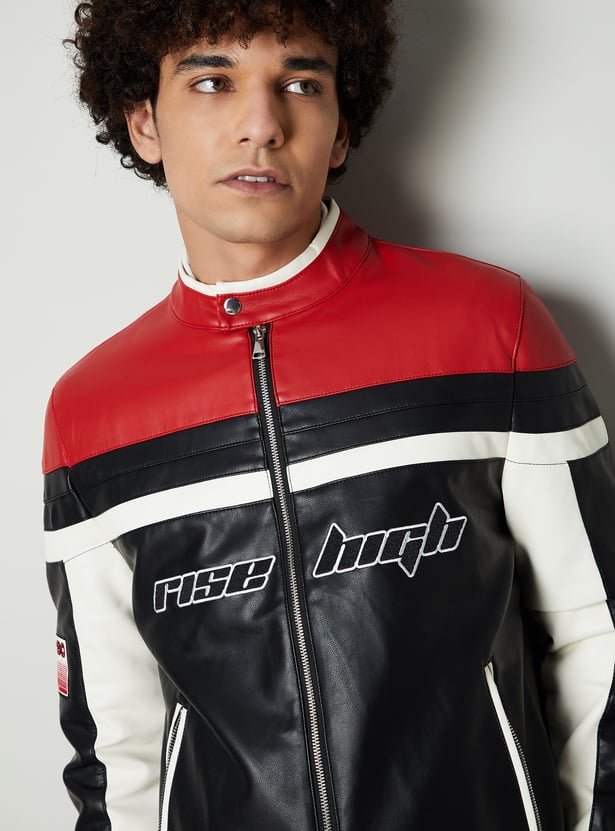 Men Colourblock Racing Jacket