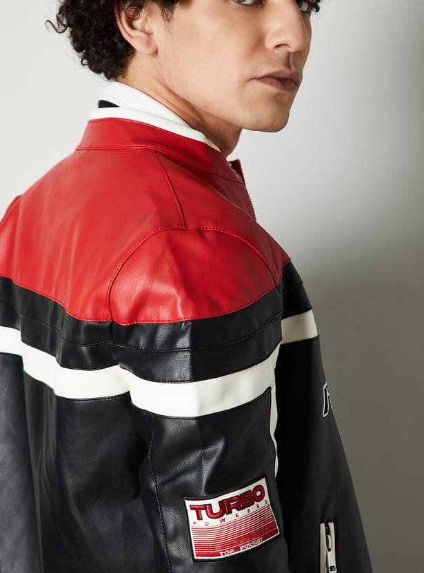 Men Colourblock Racing Jacket