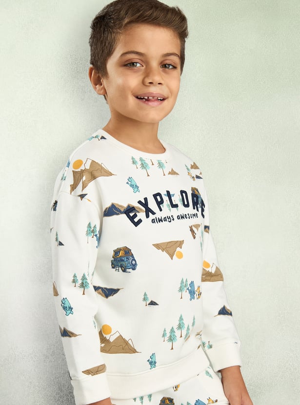 Boys Printed Sweatshirt & Joggers Set